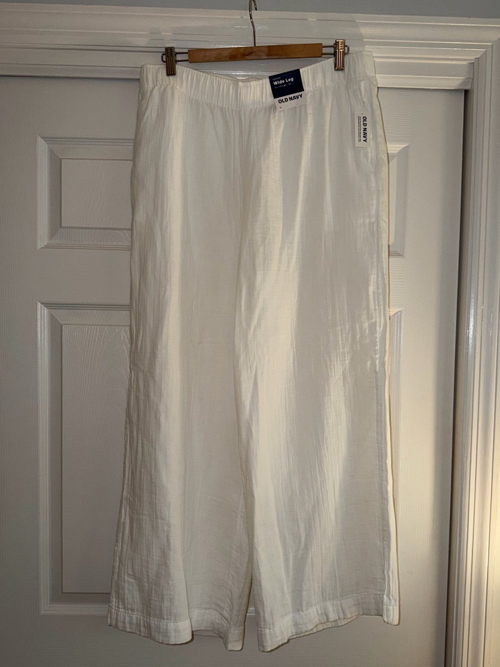 Old Navy Wide Leg High Rise Pants White Large